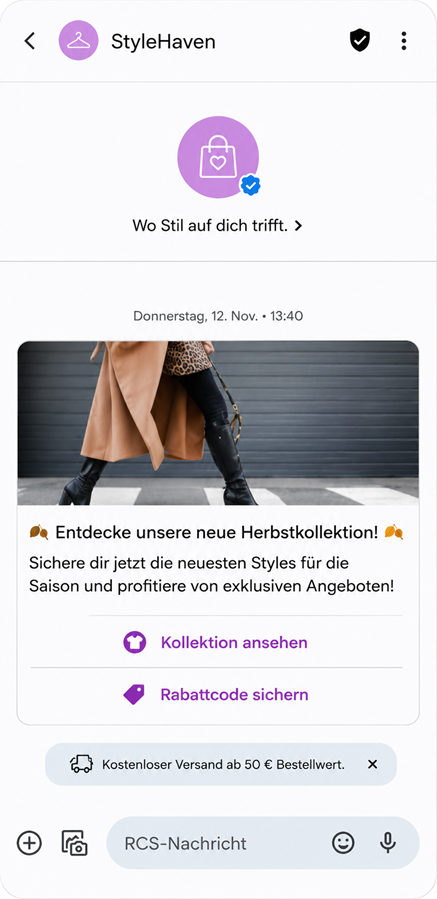Interaktive Marketingkampagnen direkt auf das Smartphone mit RCS Messaging